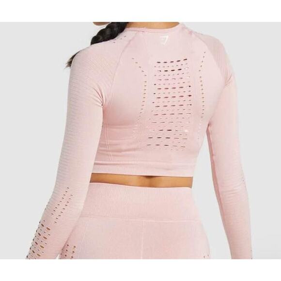 Gymshark Glow taupe Crop workout top size XS - Picture 5 of 9